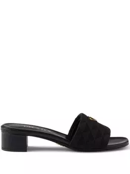 Prada вышитые сандалии, черный