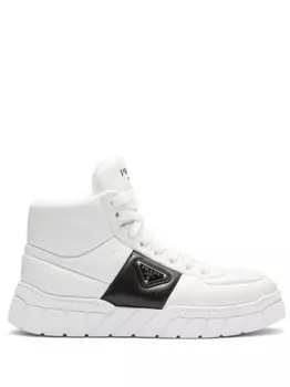Prada высокие кроссовки, белый