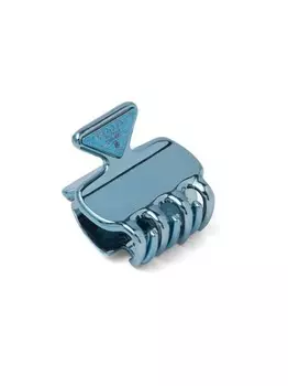 Prada заколка для волос с гравировкой логотипа, синий