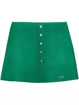 Prada замшевая мини-юбка, зеленый