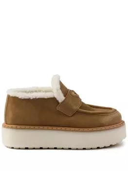 Prada замшевые лоферы, коричневый