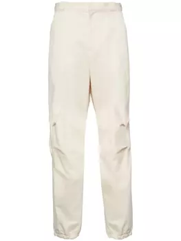 Prada зауженные брюки с узором в елочку, нейтральный цвет