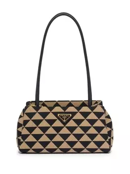 Prada жаккардовая сумка на плечо Symbole, черный