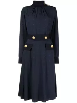 Prada жаккардовое платье, синий
