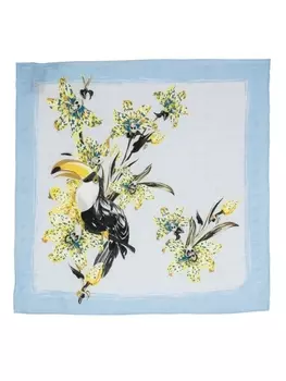 Prada жаккардовый шарф с логотипом, синий