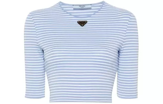 Футболка женская Prada короткая, синий