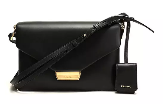 PRADA Женская кожаная сумка через плечо, черная