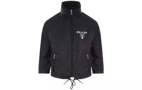 Куртка женская Prada с логотипом, черный / белый
