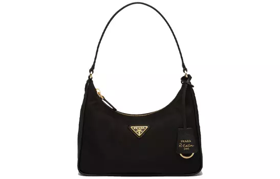 PRADA Женская мини-сумка на одно плечо из переработанного нейлона Re Edition, черная