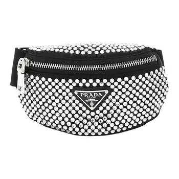 PRADA Женская поясная сумка из ткани, черная