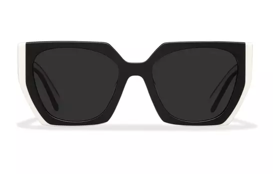 Prada Женские солнцезащитные очки, цвет black+chalk white