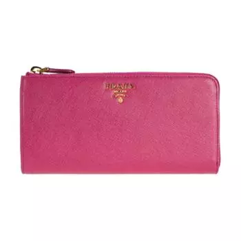 PRADA Женский кошелек из коровьей кожи, розово-красный