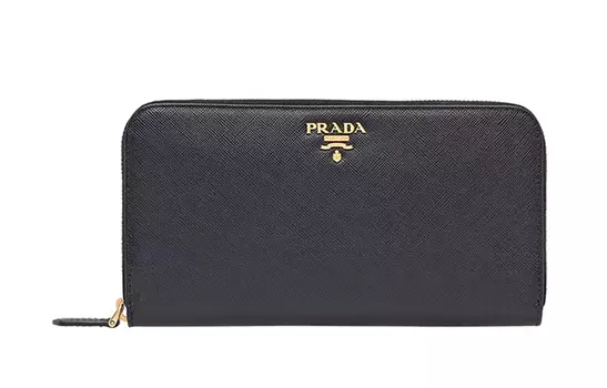 PRADA Женский кошелек из коровьей кожи, черный