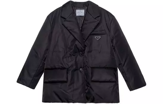 Пуховик женский Prada с ремешком, черный