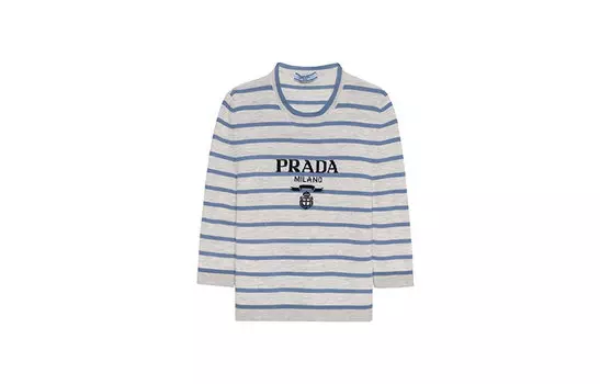 Свитер женский Prada в полоску, синий