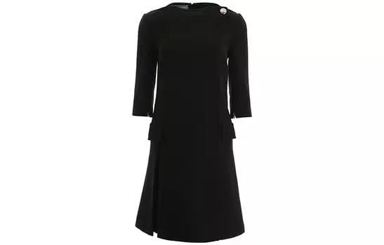 PRADA Женское платье с короткими рукавами, цвет Black