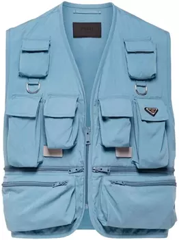 Prada жилет с карманами, синий