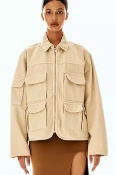 Практичная джинсовая куртка H&M, бежевый