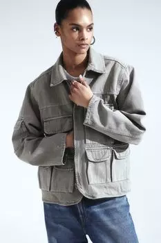 Практичная джинсовая куртка H&M, зеленый