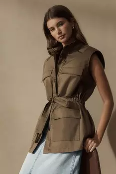 Практичная куртка без рукавов из хлопка Next, зеленый