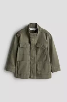 Практичная куртка из хлопкового твила H&M, хаки