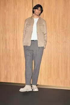 Практичная рубашка обычного кроя H&M, бежевый