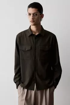 Практичная рубашка стандартного кроя H&M, коричневый