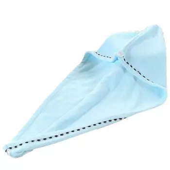 Практичная шапочка для сушки волос с хорошей впитываемостью, более утолщенное ультралофтовое полотенце для сушки волос из стекловолокна для ванной комнаты - светло-розовое Stuttg, светло-синий