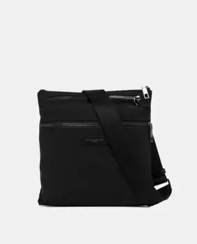 Практичная сумка-багет Oslo от Gianni Chiarini выполнена из нейлона с кожаными деталями в тон, черный