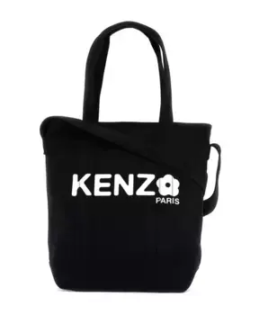 Практичная сумка-тоут с принтом боке. Kenzo, черный