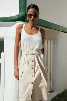 Практичная юбка H&M, бежевый