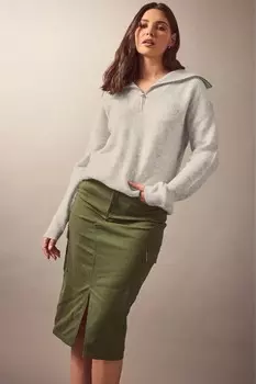 Практичная юбка миди Long Tall Sally, зеленый