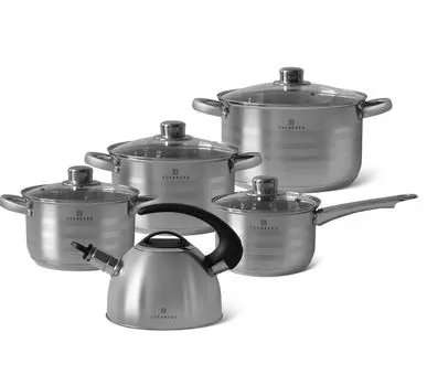 Практичный набор кастрюль, серебряные кастрюли, форма для запекания, чайник, чайник со свистком, нержавеющая сталь (1,53 л / 2,5 л / 2,75 л / 4,65 л / 6,66 л) EDENBERG