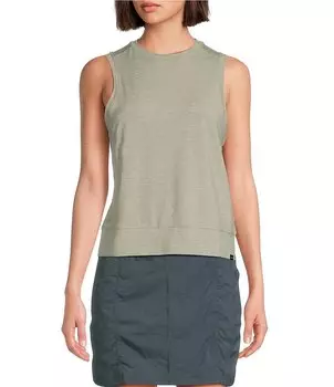 PrAna Sol Searcher UPF 50+ эластичный трикотаж без рукавов с круглым вырезом, зеленый