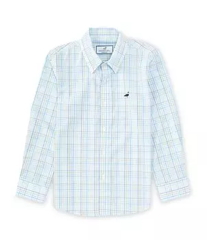 Правильно завязанная сезонная спортивная рубашка в клетку для маленьких мальчиков 2T-7 с длинными рукавами Properly Tied, синий