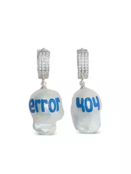 PRAWN FAMILY серьги Error 404, серебряный
