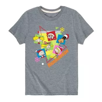 Праздничная футболка Nickelodeon All Stars 90-х для мальчиков 8–20 лет Licensed Character, серый