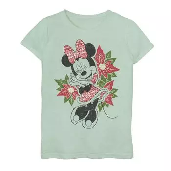 Праздничная футболка с цветочным рисунком Disney Minnie Mouse для девочек 7–16 лет Licensed Character