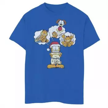 Праздничная футболка с рисунком Garfield Naughty List для мальчиков 8–20 лет Licensed Character