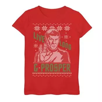 Праздничная футболка Spock из оригинальной серии Star Trek для девочек 7–16 лет Licensed Character