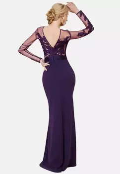 Праздничная одежда Embroidered Bodice Scuba Maxi Goddiva, фиолетовый