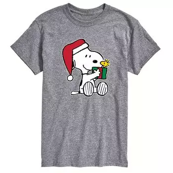 Праздничная подарочная футболка Big & Tall Peanuts Licensed Character, серый