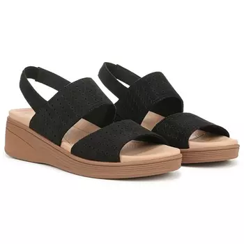 Праздничная сандалия на танкетке со шлевкой Bzees For Lifestride, black stretch fabric