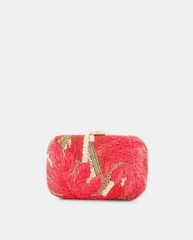 Праздничная сумка с вышивкой из рафии Latouche, коралловый