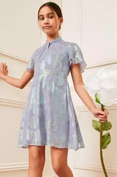 Праздничное платье с блестящим поворотным вырезом (5–16 лет) Lipsy, фиолетовый