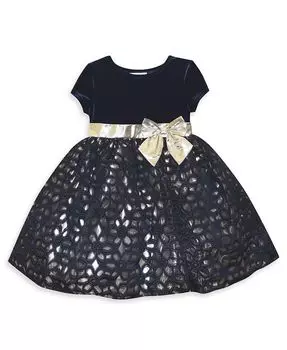 Праздничное платье с расклешенным кроем и расклешенным бантом для маленьких девочек Blueberi Boulevard, синий