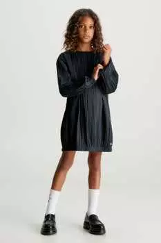 Праздничное плиссированное платье Calvin Klein Jeans, черный