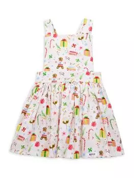 Праздничное пряничное платье-сарафан для маленьких девочек и маленьких девочек Worthy Threads, розовый