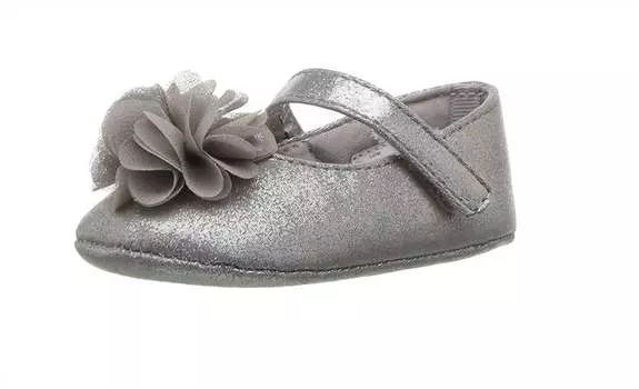 Праздничные туфли для девочки в серебристом цвете Baby Deer, серебряный