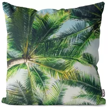 Праздничный чехол на подушку VOID Palm Trees, полиэстер, водонепроницаемая подушка для улицы и дома. Размер: 80 x 80 см.